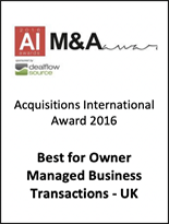 M&A Awards Acquisitions International Award 2016